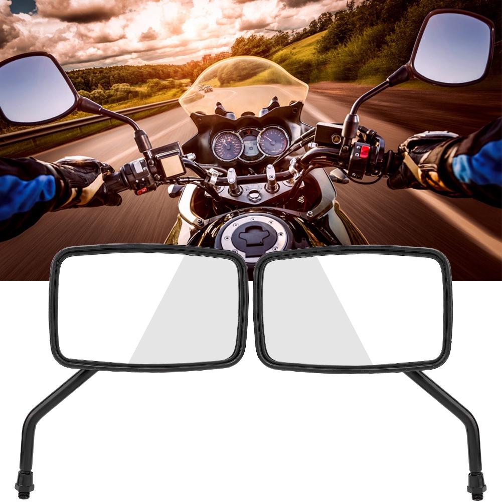 2Pcs Motorcycle Street Bike Modified Square Rearview Mirror Rear View Side Mirrors