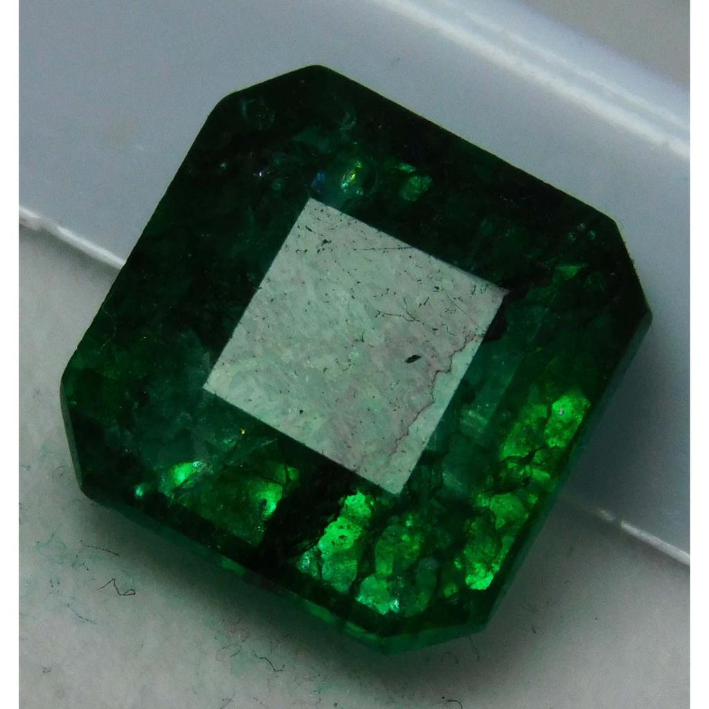 Natural Green Colombian Emerald 7ct Square Cut Certified Loose Gemstone