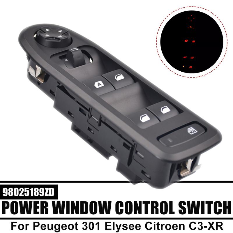 For Peugeot 301 Elysee Citroen C3-XR 2014-2017 98025201ZD Electric Master Power Window Switch Glass Lifter Button 98025189ZD