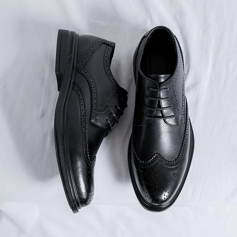 Classic Men's Genuine Leather Shoes Spliced with Business Shoes Versatile Casual Shoes Banquet Dress Shoes Luxury Wedding Shoes