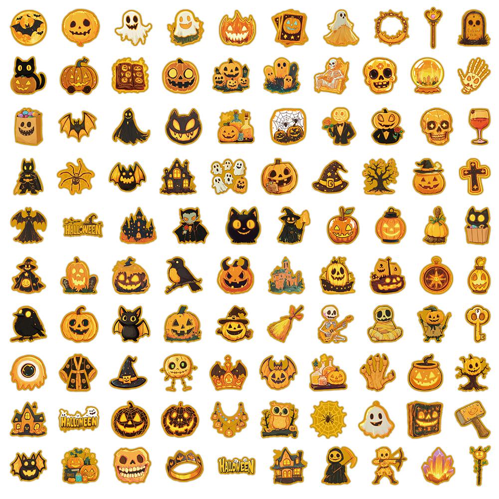 200PCS Halloween Graffiti Stickers Exquisite Stamping Decoration Water Cup Stationery Notebook Reward Stickers