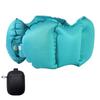 Inflatable Neck Pillow for Travel Office Rest With Air Pumps Storage Box Double Sideds Fabric TPU Materials