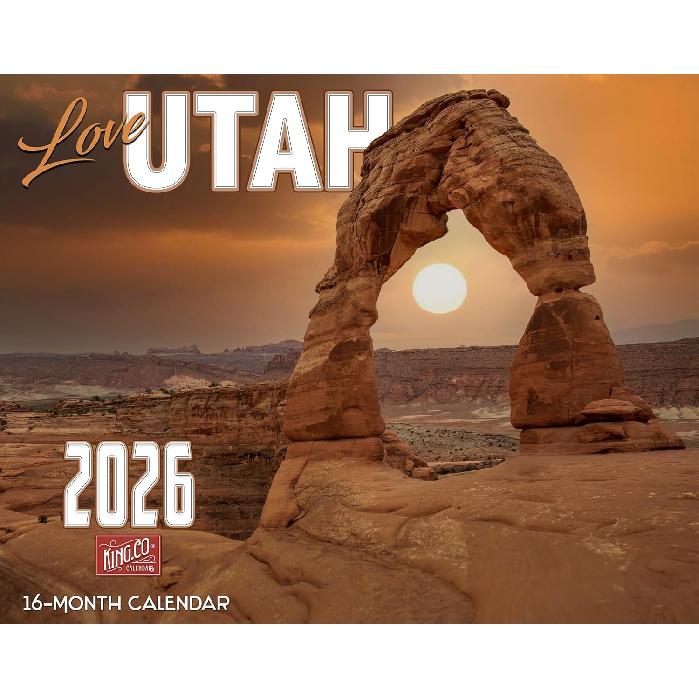 2026 Utah Scenic Wall Calendar 16-Month X-Large Size 14x22, Utah State Landscape Scenery Calendar by The KING Company-Monster Calendars 2026 Scenic Utah Wall Cal