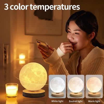 Creative 3D Moon Night Lamp Atmosphere Bedside Table Lamp 3 Colors Dimmable Led Lamp For Bedroom Living Room Decoration Lighting