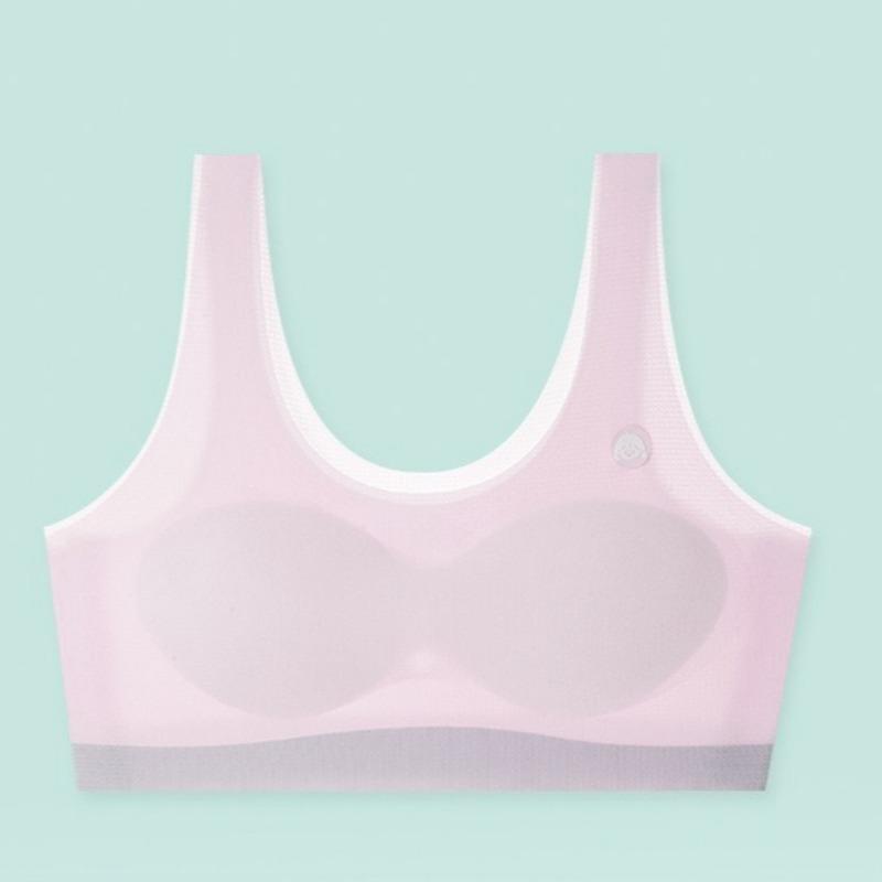 Seamless Soft Comfortable Bandeau Training Vest for Growing Puberty Girls Breathable Skin Friendly Kids Developmental Underwear for School Students