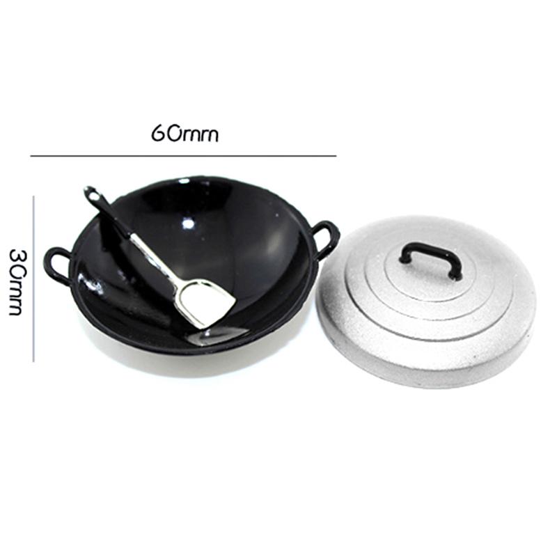 Κινέζικο Wok Κουζίνα Μαγειρικά Σκεύη Αξεσουάρ Κλίμακα 1/12 Μινιατούρα Κουκλόσπιτο