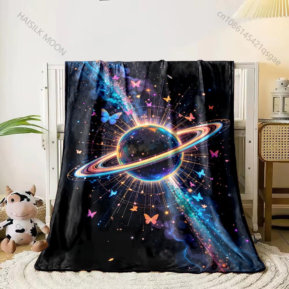 

Cosmic butterflies circling planet Print Adult Children Warm Blankets Home Travel Car Soft Comfortable Suitable for all seasons 75x100cm