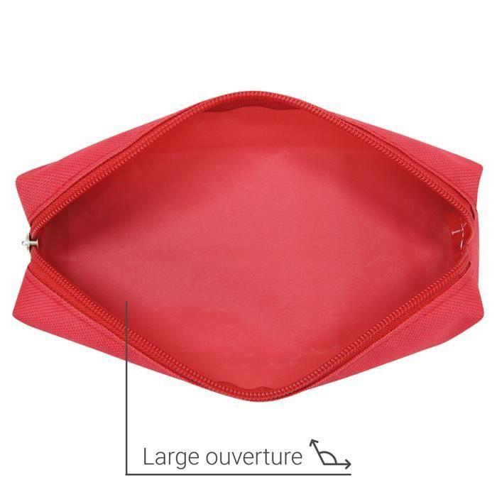 Trousse à crayons - WAYTEX - petit format rectangulaire - Rouge - fermeture zippée - 21 x 4 x 4 cm
