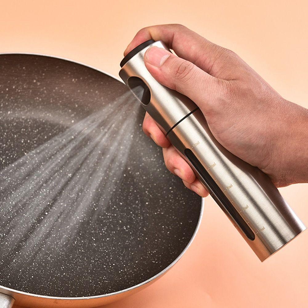 Non-Stick Oil Spray Bottle Stainless Steel Kitchen Press Spray Bottle  Edible Oils
