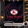 TapestryBoston Red Sox Custom Name Text Personalized Wall Hanging Tapestry Home Wall Decor