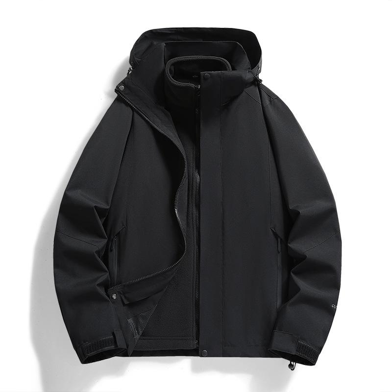 Outdoor Couple Jacket with Detachable Cap Waterproof and Windproof Jacket for Teenagers Mountaineering Clothes.