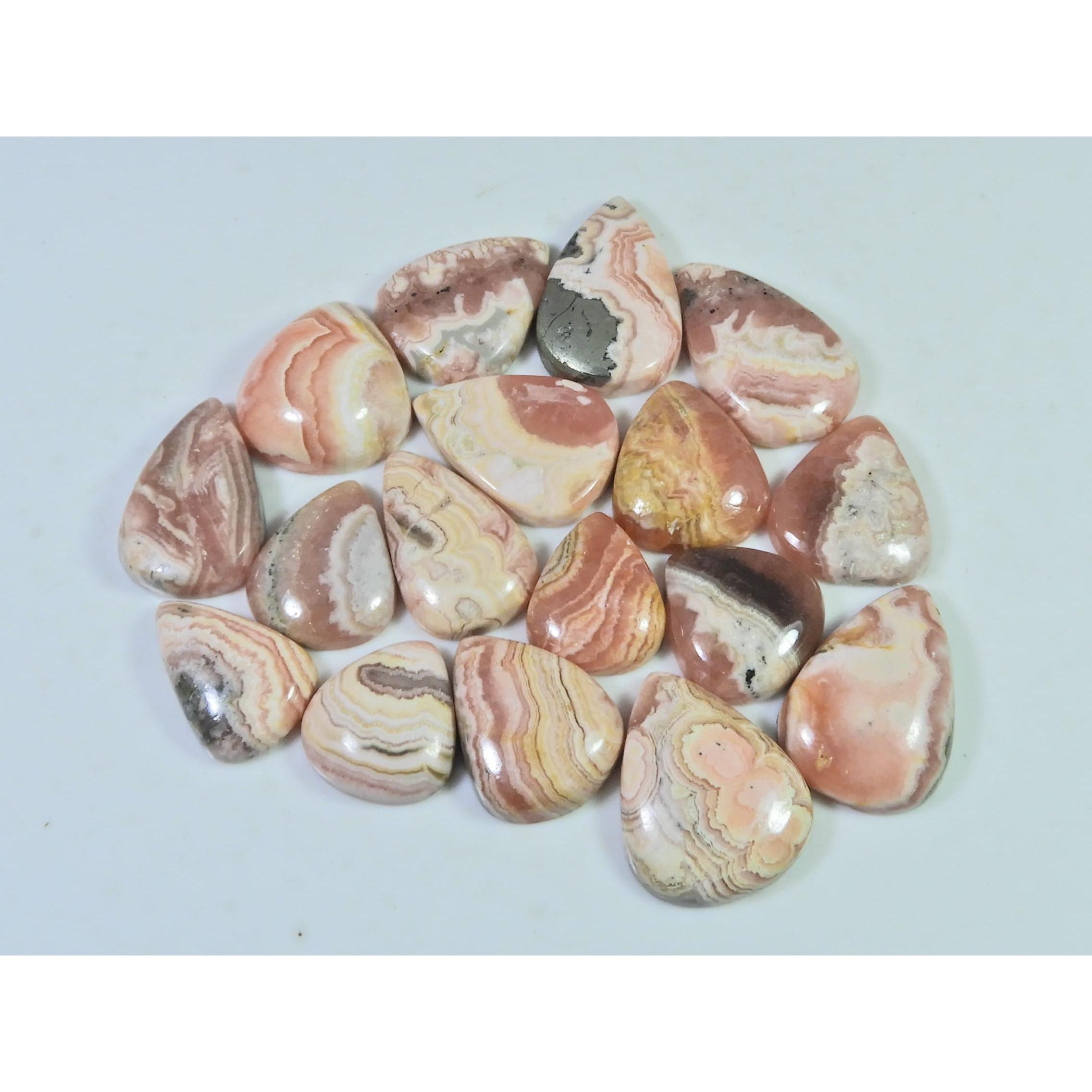 16-21 мм 295 карат. Натуральный родохрозит кабошон груша россыпной драгоценный камень лот 17 шт. C-880