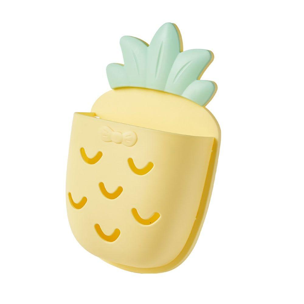 No Punching Pineapple Toothbrush Holder Solid Large Capacity Bathroom Storage Rack Multi-Function Pineapple Non-Marking Shelves