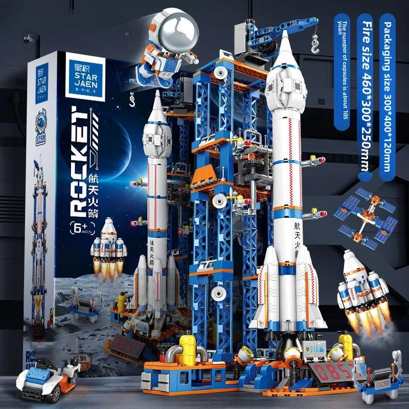 New Large Rocket Building Blocks Aerospace Aircraft Astronaut Mech Toy Brick Building Boy Toy Children's Gift