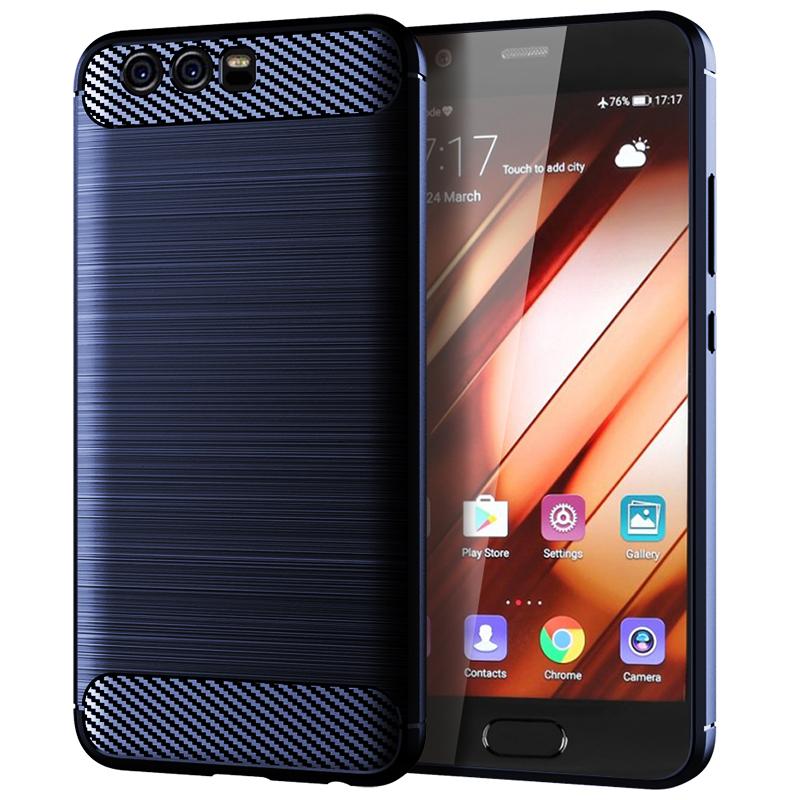 

Матовий силіконовий чохол для Huawei P10 Plus Ударостійка задня кришка з вуглеволокна Для P10plus Huawey Протиударний матовий чохол P10 Plus синій