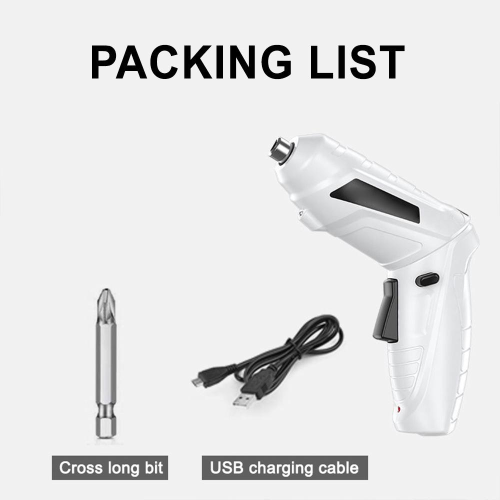 

Бытовая электрическая отвертка Аккумуляторная беспроводная ударная дрель Беспроводная электрическая дрель Набор отверток Электрическая отвертка белый