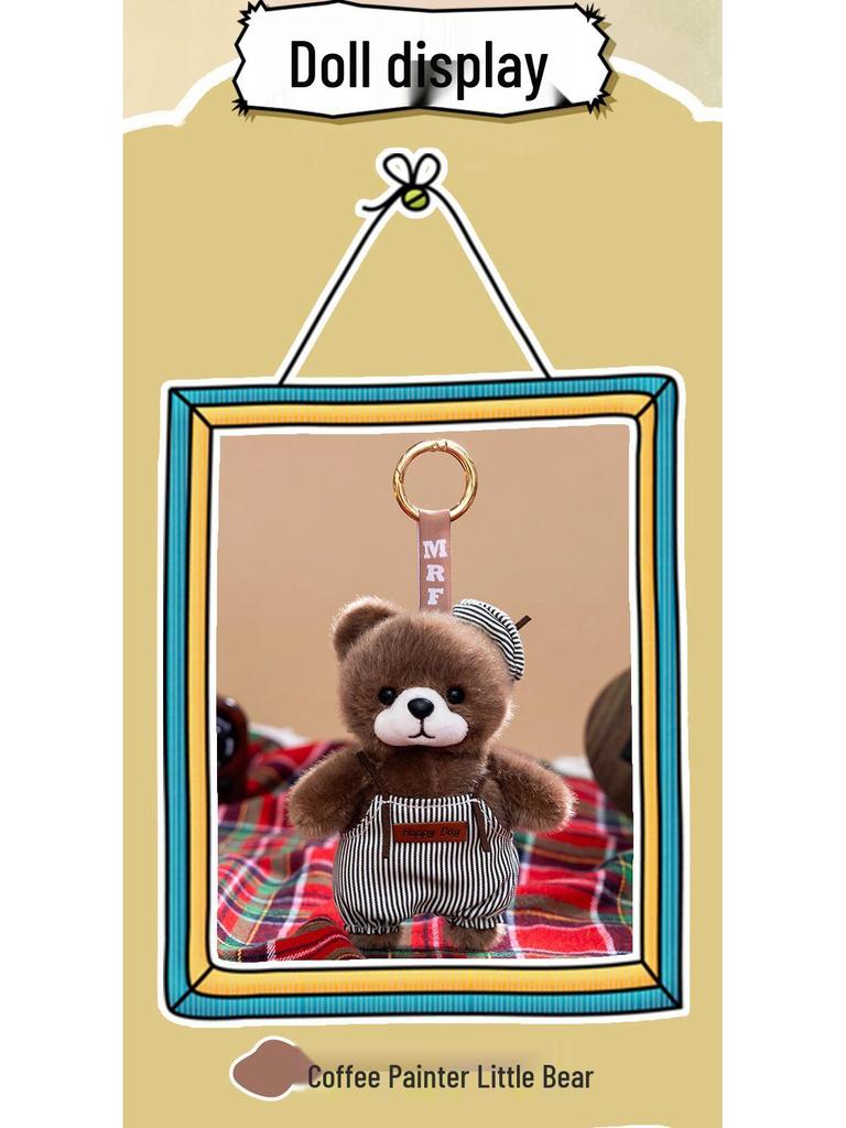 2026 Painter Bear Plush Keychain - Cute Mini Bear Pendant Toy Gift