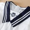 Girls' Short-Sleeved Summer Dress for 5-12 Years Preppy College Style Striped Collar Dresses Back To School Clothes