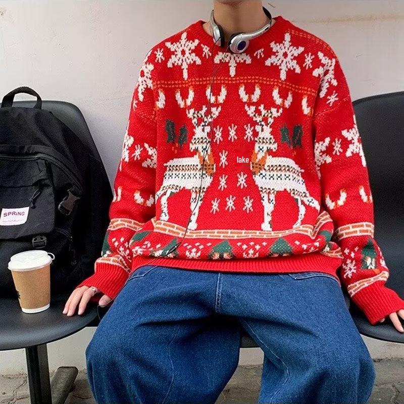Men's Vintage Fair Isle Christmas Sweater - Thick, Cozy Japanese Retro Style