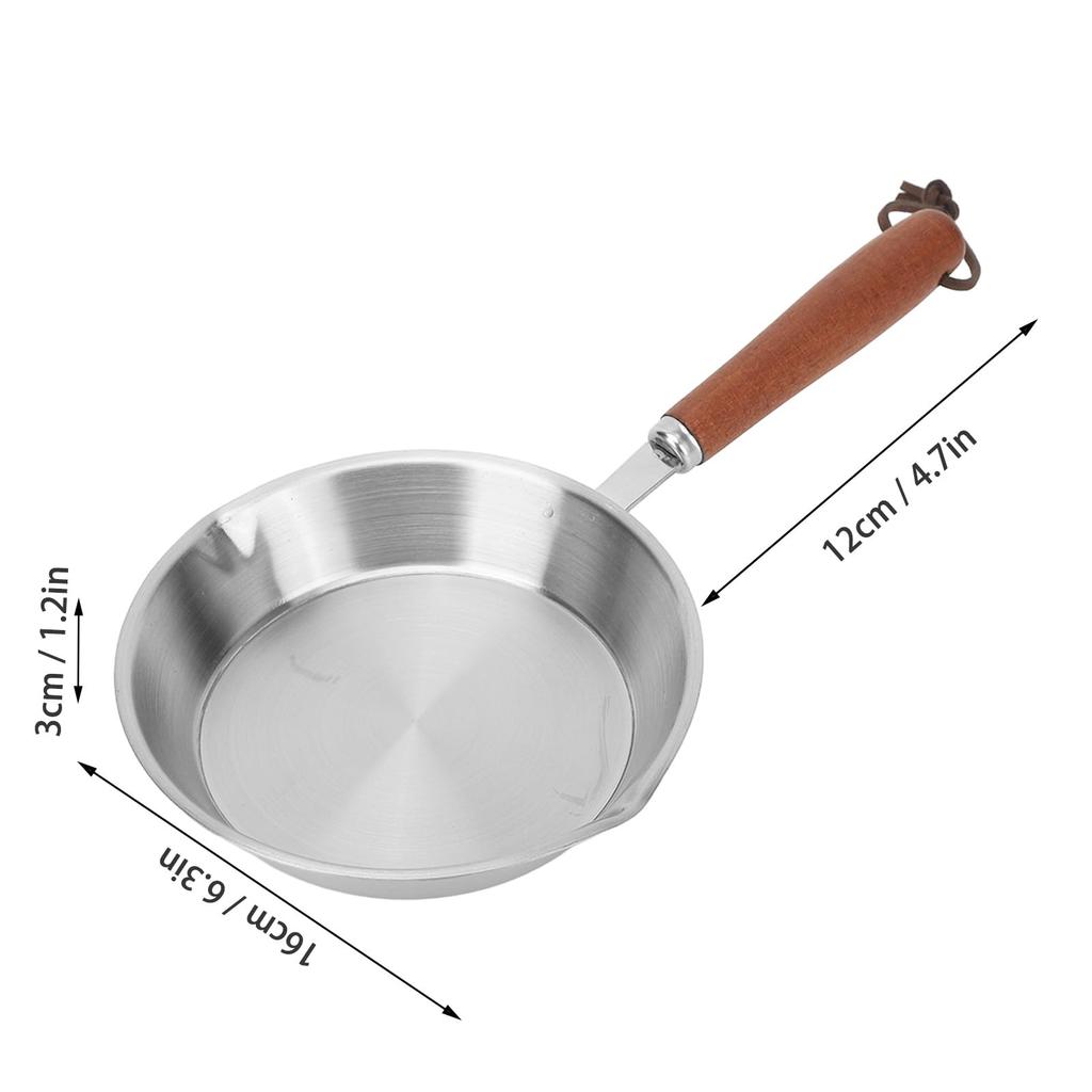 Stainless Steel Frying Frying Pan with Ergonomic Even Heat Professional Cookware Cooker Pan for Home Restaurant Pan, Non-Stick Handle, Distribution,