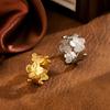 Adjustable Ring Petal Shape Comfortable Anti-Oxidation Ring Lightweight Exquisite Drawing Process Jewelry Ring