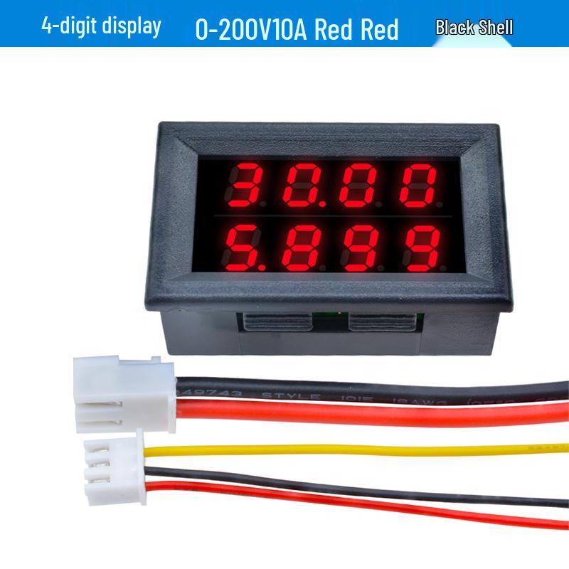 Digital LED DC Current Voltage Meter, Dual Display: 0-100V/200V, 10A/50A/100A Ammeter