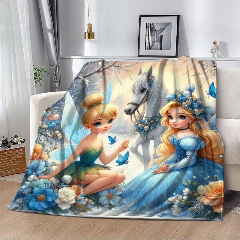 31 Style Disney Tinker Bell Printed Kids Blanket Soft and Warm Bedding for Bed Sofa Outdoor Travel Picnic Cover Blanket Gift Art