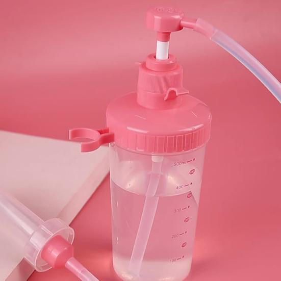 Yousheng 350ml/500ml Vaginal Clearner Graduated Pump Head Soft Nozzle Healthy Butt Vagina Cleaning Products Spray for Female