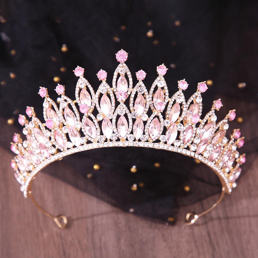 DIEZI Elegant Fashion Luxury Opal Crystal Tiara For Women Girls Wedding Party Baroque Bridal Bride Crown Hair Dress Accessories