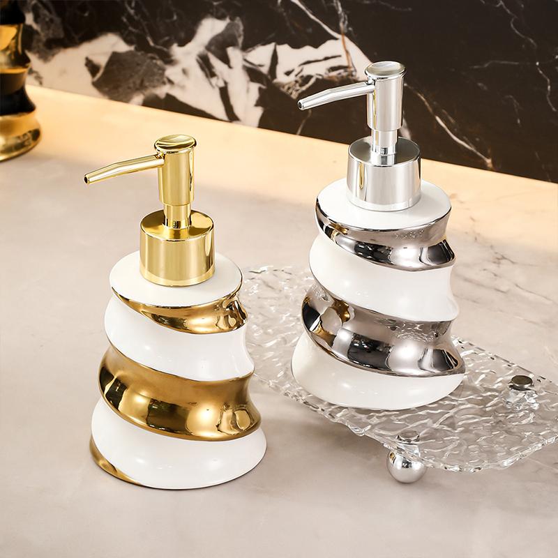 premium ceramic spiral patterned hand sanitizer and shower gel bottle distribution bottle bathroom accessories soap dispenser