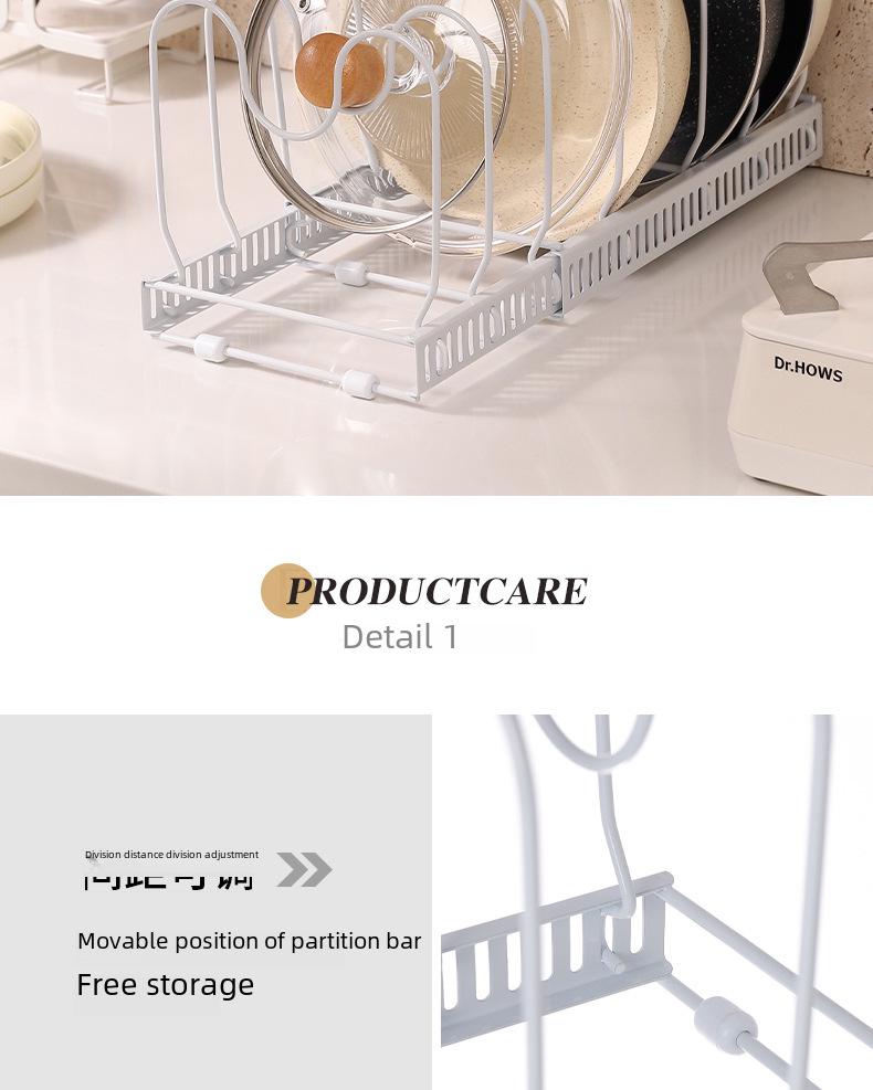 Retractable Pot Lid Rack for Kitchen Countertop Storage