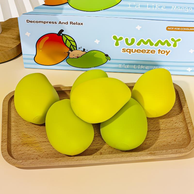 Color Changing Mango Squeeze Toy Soft Asmr Sensory Squeeze Ball Anti-Anxiety Stress Relief Toy For Adults