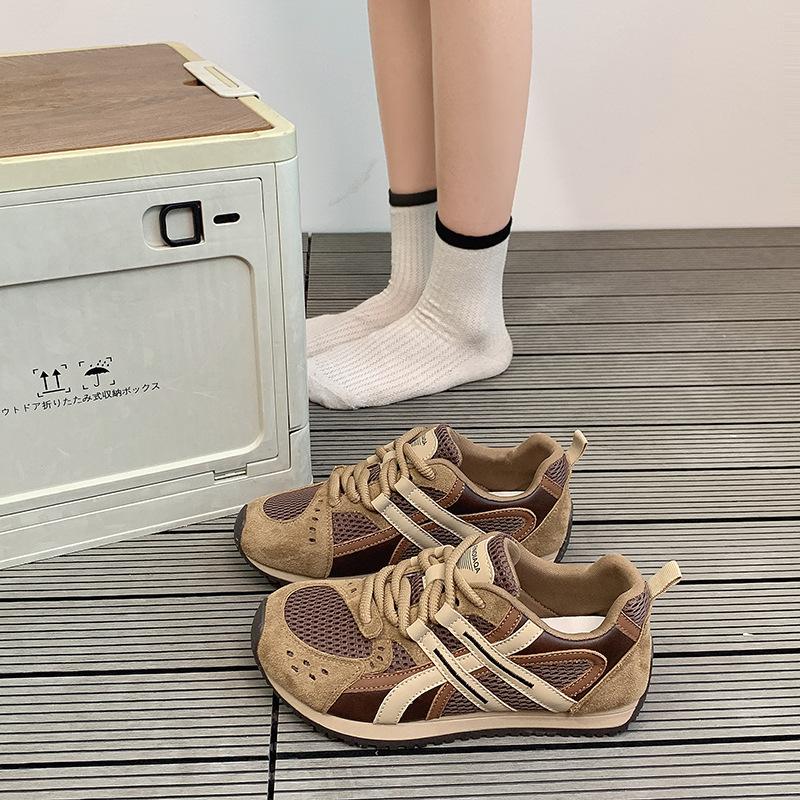 Forrest Gump Schuhe Damen 2025 neu Frühling und Herbst Mesh atmungsaktiv lässige Sportschuhe kontrastierende Farben vielseitig dicksohlig erhöhend Papa s