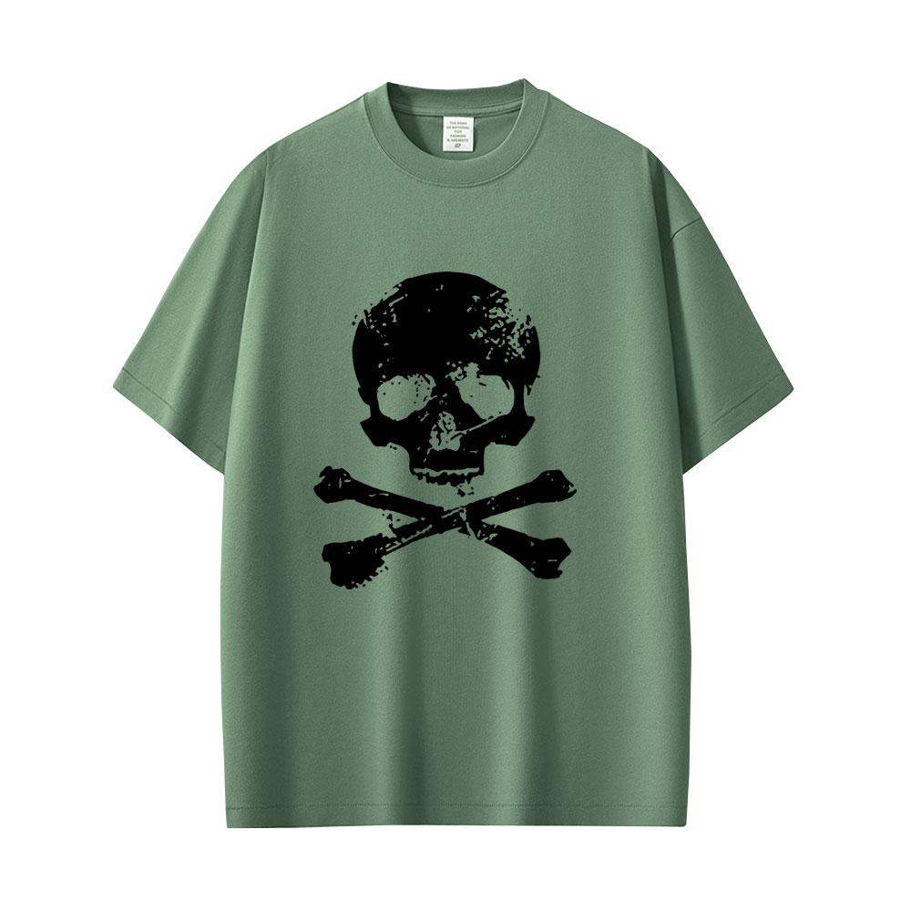 Vintage Beauty Hip Hop Pirate Skeleton and Cross Graphic Tshirt Unisex Women Retro Gothic Rock T Shirt Unisexs Oversized Streetwear