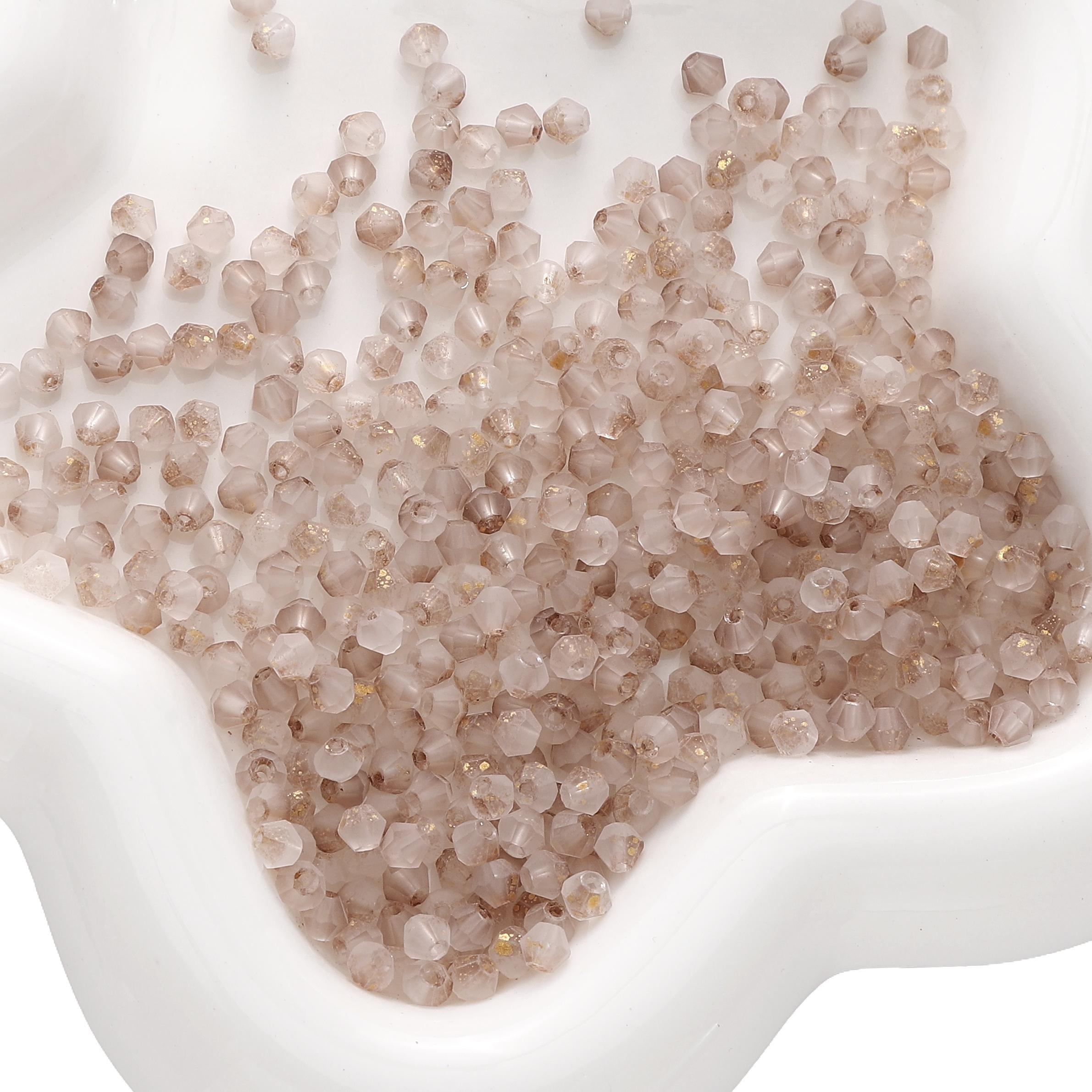 

140 шт. двухконечные граненые стеклянные бусины, глазурь, посыпка, бисер для самостоятельного изготовления браслетов, ожерелий и ювелирных изделий коричневый