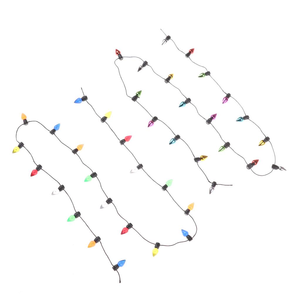 0.5m 1:12 Scale Miniature Christmas Lights - Multi-Color Plastic String Lights for Dollhouse