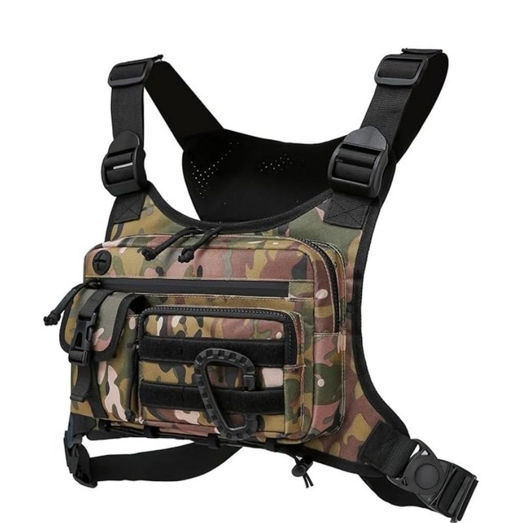 Camouflage Running Sports Chest Bag Men's Chest Bag Outdoor Travel Chest Bag Camping Camping Storage Props Portable Supplies New