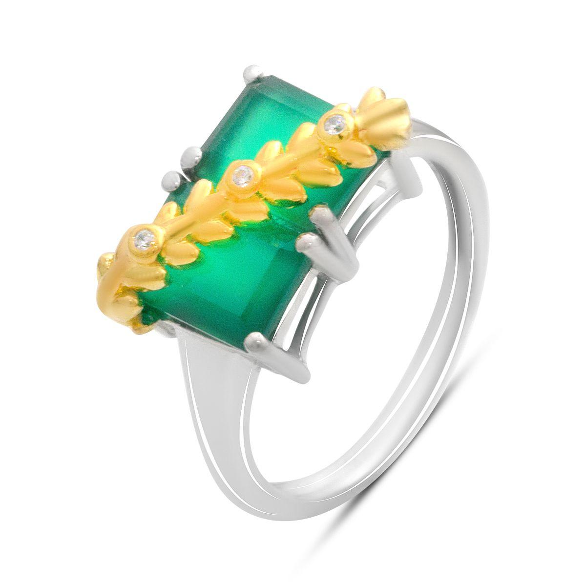 

Серебряное кольцо с натуральным агатом 2.885ct, вес изделия 3,51 гр (2196433) 17 смарагдовий