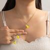 Set Collana e Orecchini Limone Fresco, Collana Clavicola Frutta Estiva a Goccia d'Olio, Accessori Auricolari Due Pezzi Stile Dolce da Ragazza