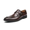 Scarpe basse formali in pelle con fibbia stile britannico casual retrò, testa quadrata a molla, per giovani, lucide
