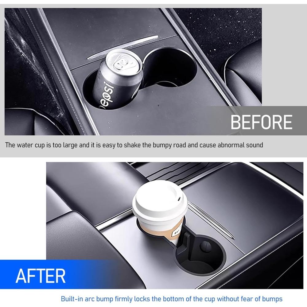 Center Console Cup Holder for Tesla Model 3 2025-2025 Model Y 2017-2025 TPE Embedded Storage Box Auto Interior Accessories