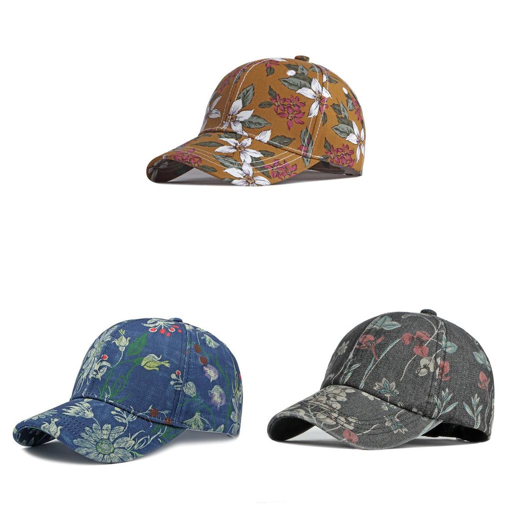 Ethnic Style Denim Baseball Cap With Sun Protection For Outdoor Activities