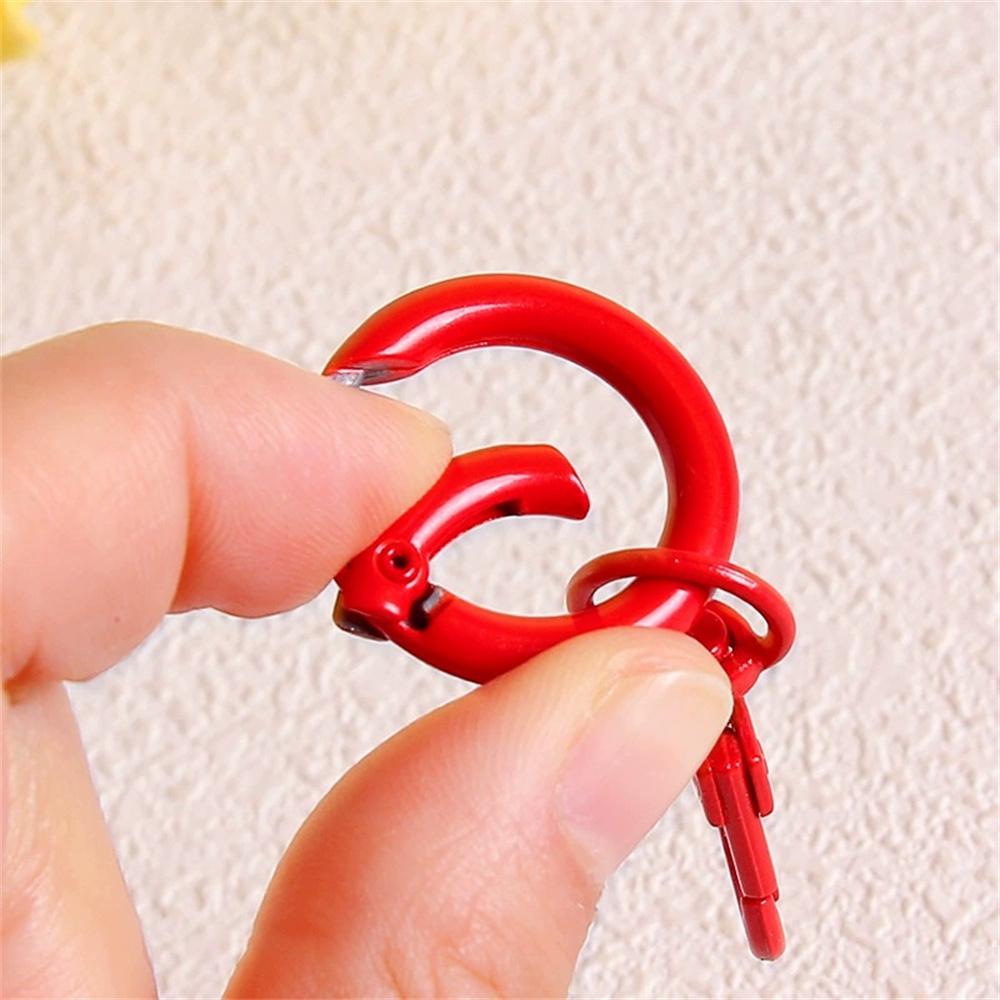 5/10/30pcs Keyring Lobster Clasp Spring Buckle With Buckle Colored Keychains For DIY Jewelry Making Key Ring Hooks Bags Buckle
