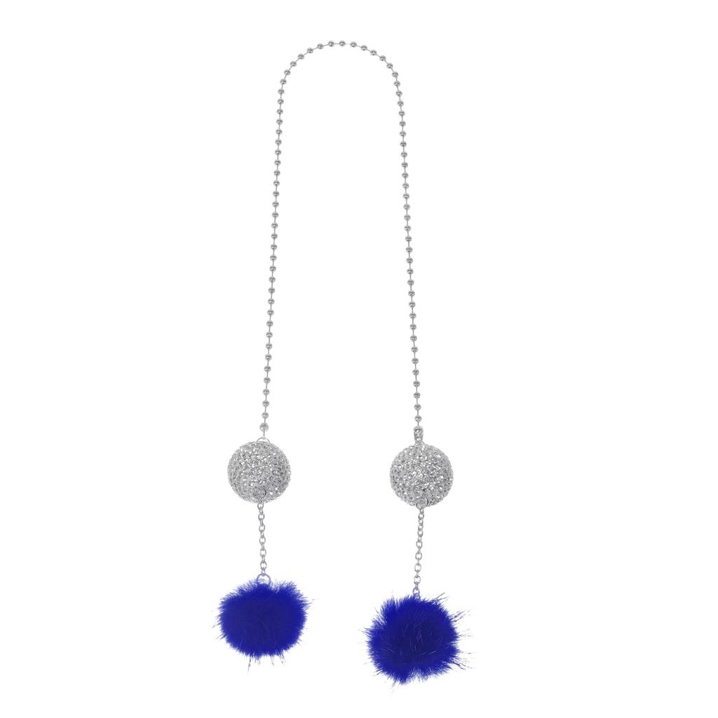 Partuto 1pc Artificial Crystal 2 Balls 2 Ball Pillar Car Seat Mirror Pendant Accessories Car Hanging Ornament Blue