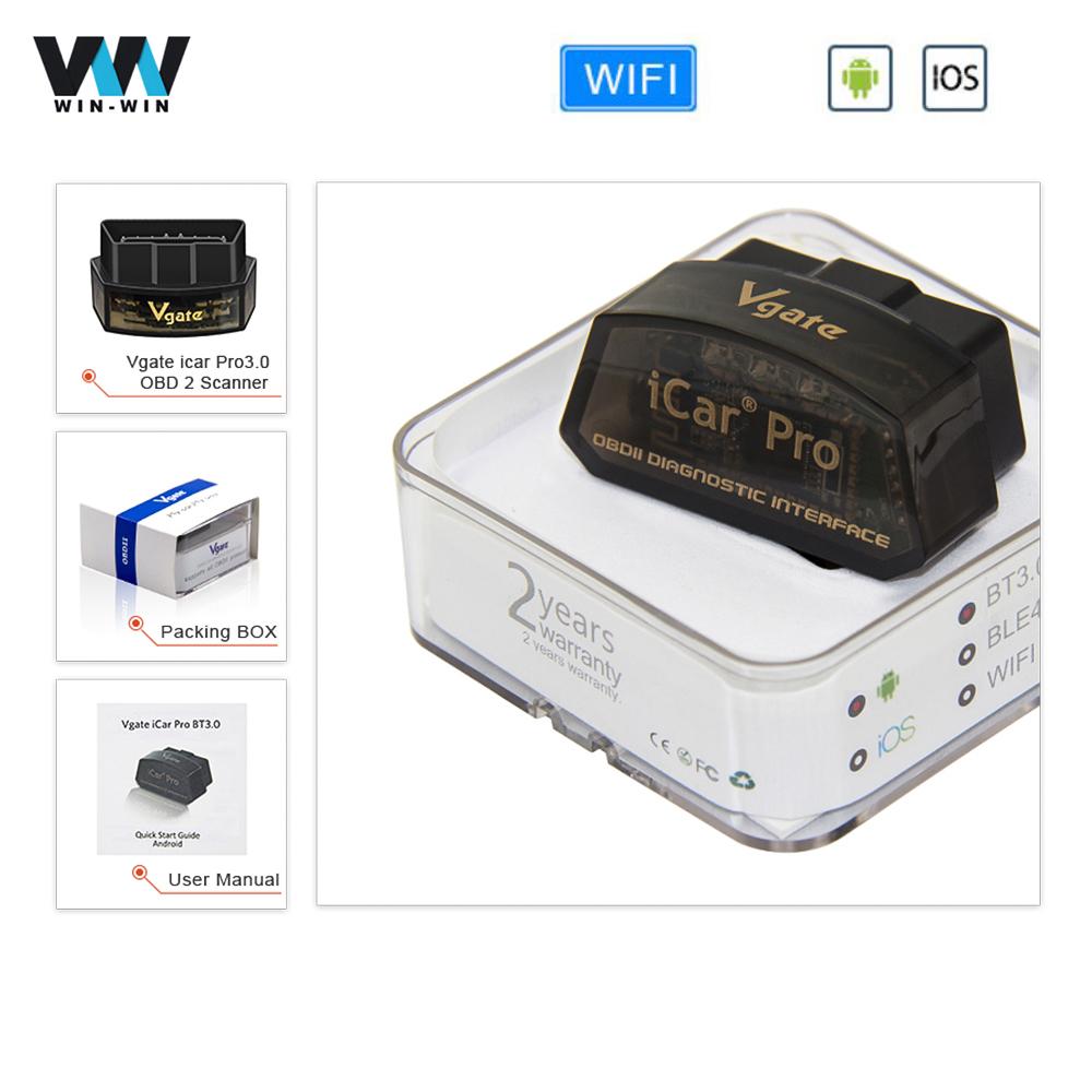 Vgate iCar Pro Bluetooth 4.0 WIFI for Android IOS ELM327 V2.3 OBD 2 OBD2 Car Diagnostic Tool BT4.0 Code Reader Scan Tool
