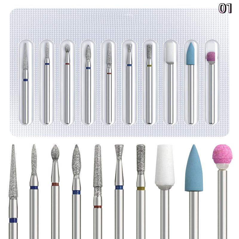 

10Pcs/LOT Electric Nail Drill Bits For Manicure Pedicure Tungsten Dead Skin Removal Nail Polishing Grinding Head Manicure Tools