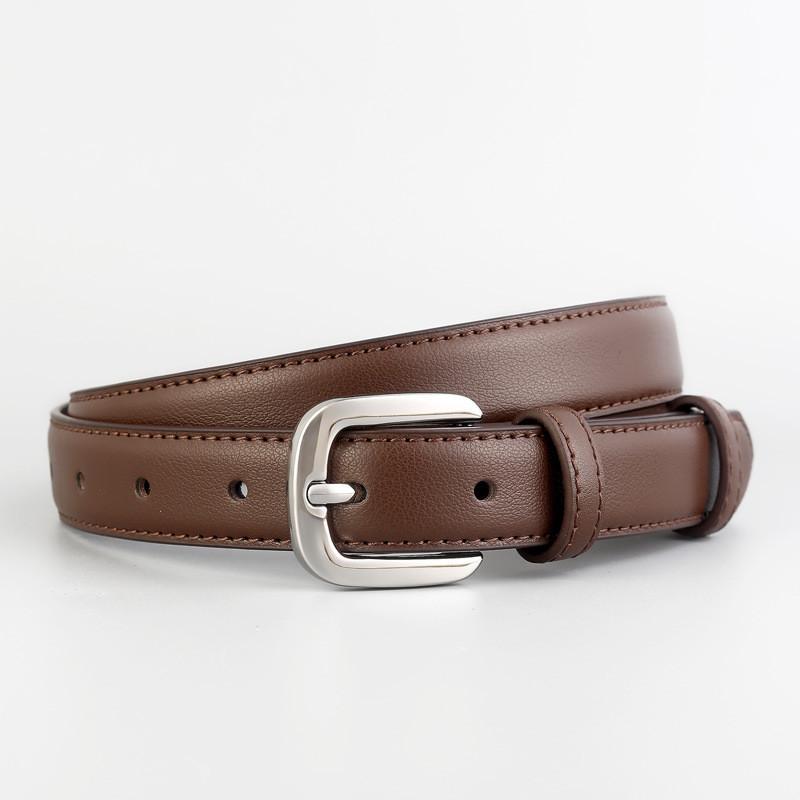 Cintura Minimalista in Pelle da Donna con Fibbia ad Ardiglione per Uso Casual e da Ufficio