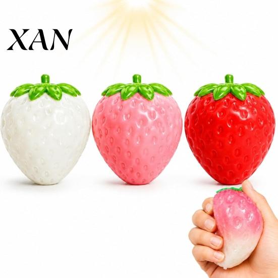 Squeeze Fidget Toy 1/2Pcs Stress Relief Strawberry Toy, Color Changing Sensory Decompression Simulated Fruit Pinch Anti-stress