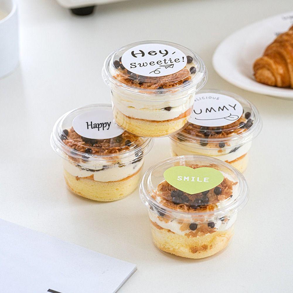 50PCS Transparent Bowl Disposable Pudding Cups Plastic Material Dessert Cups Yogurt Cup  Yogurt