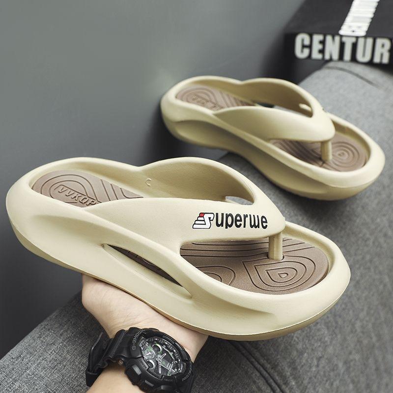 Wholesale Large Size Stepping Touching Character slippers Men EVA Beach Shoes Soft Soles Raised Height External Wearing Sandals